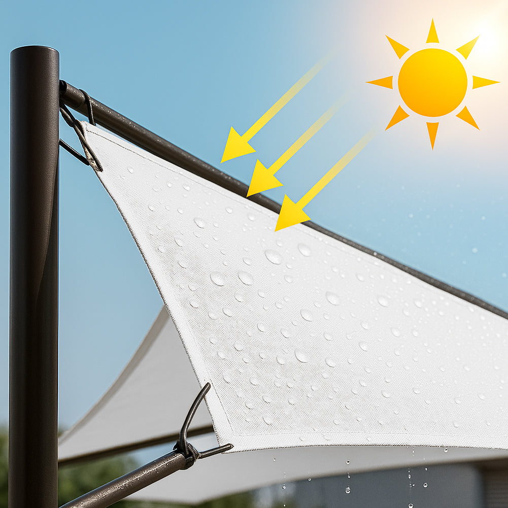 Gazebo a Vela da Giardino Esterno Bar 4x4 Metri Bianco Telo Copertura Farfalla