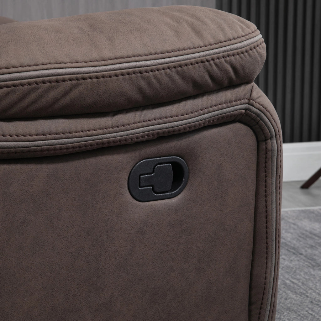 Poltrona Reclinabile Relax con Poggiapiedi in Microfibra ¨C Zephmum ¨C Marrone 97x90x96 cm