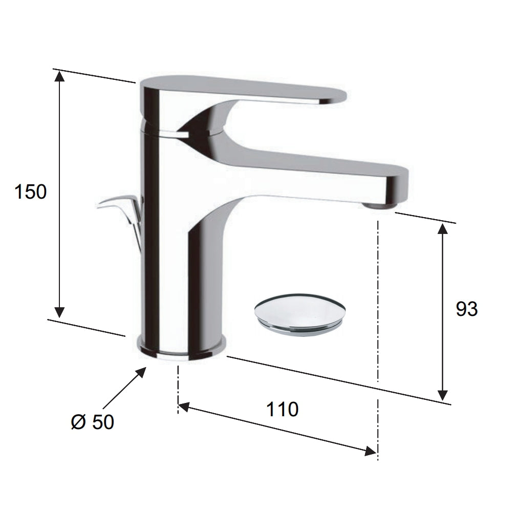 Miscelatore per lavabo con o senza scarico automatico serie class line
