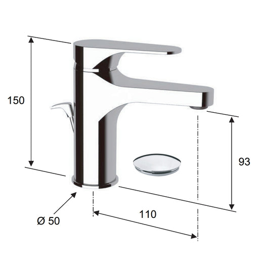 Miscelatore per lavabo con o senza scarico automatico serie class line