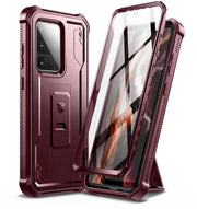 Compatibile con Samsung Galaxy S20 Ultra hoesa con schermo integrato Militare Classe 360 Full Body Shockproof Bumper Protezione con Stand - Rosso Magico