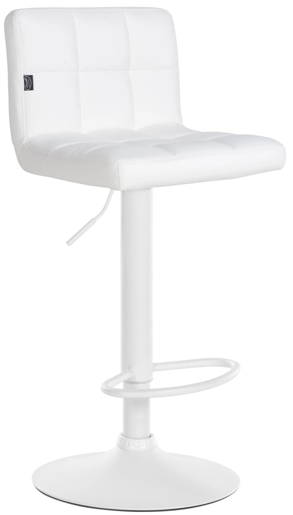 Sgabello da bar Feni in finta pelle bianco,bianco