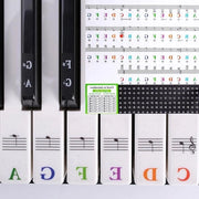 Etichette per tasti del pianoforte Plus - Etichette per tasti del pianoforte colorate per principianti e bambini - Etichette per tasti del pianoforte con lettere musicali