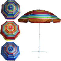 Ombrellone da Spiaggia Mare Diametro 240 cm Palo in Alluminio Colori Assortiti