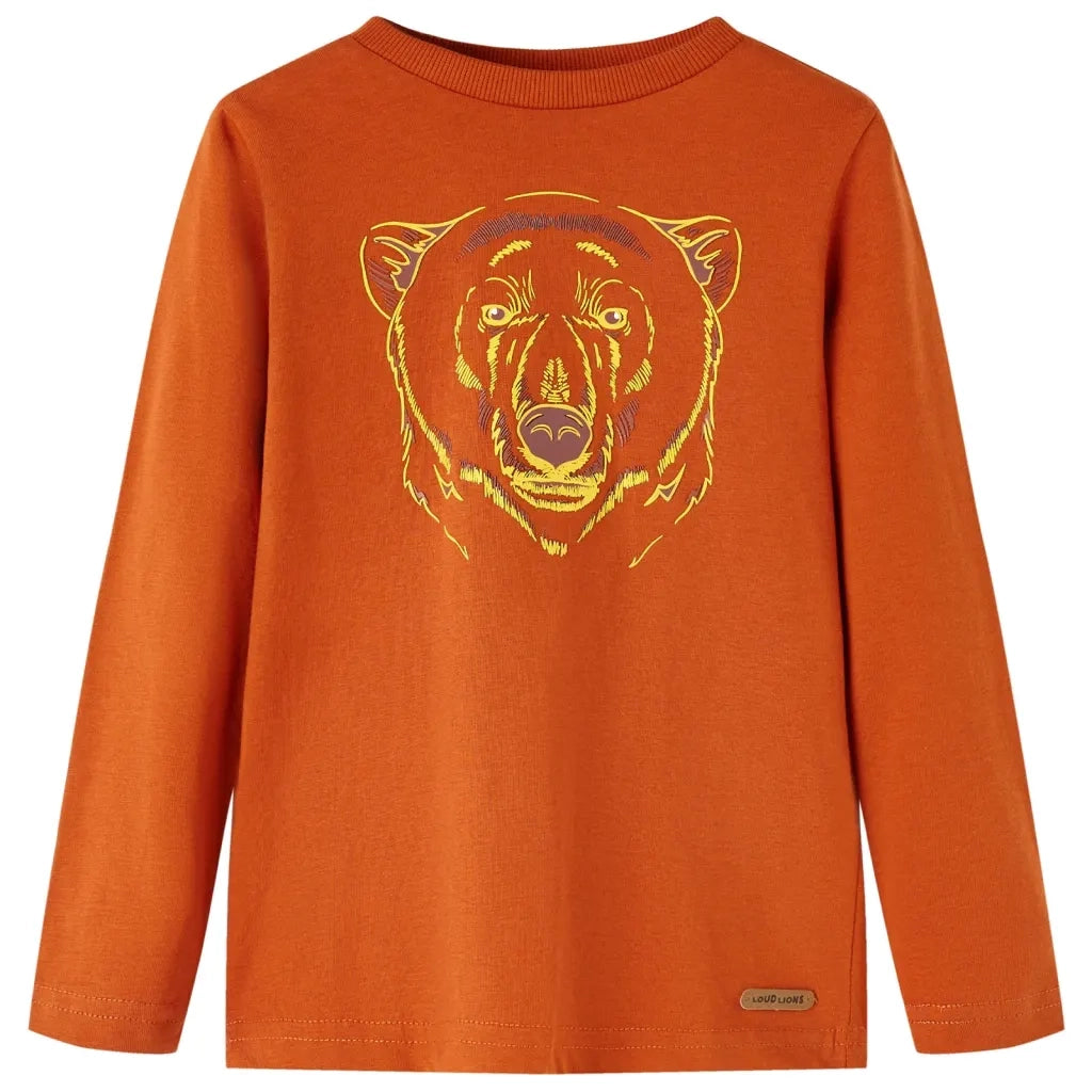 Maglietta da Bambino Maniche Lunghe Ruggine Chiaro 104cod mxl 108130