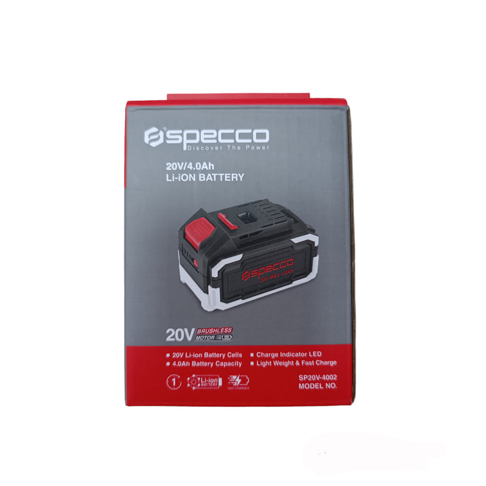 BATTERIA 20V-4Ah Li-ION RICAMBIO ELETTROUTENSILI BATTERIE SP20V-4002 SPECCO ALFRED DORLATTI