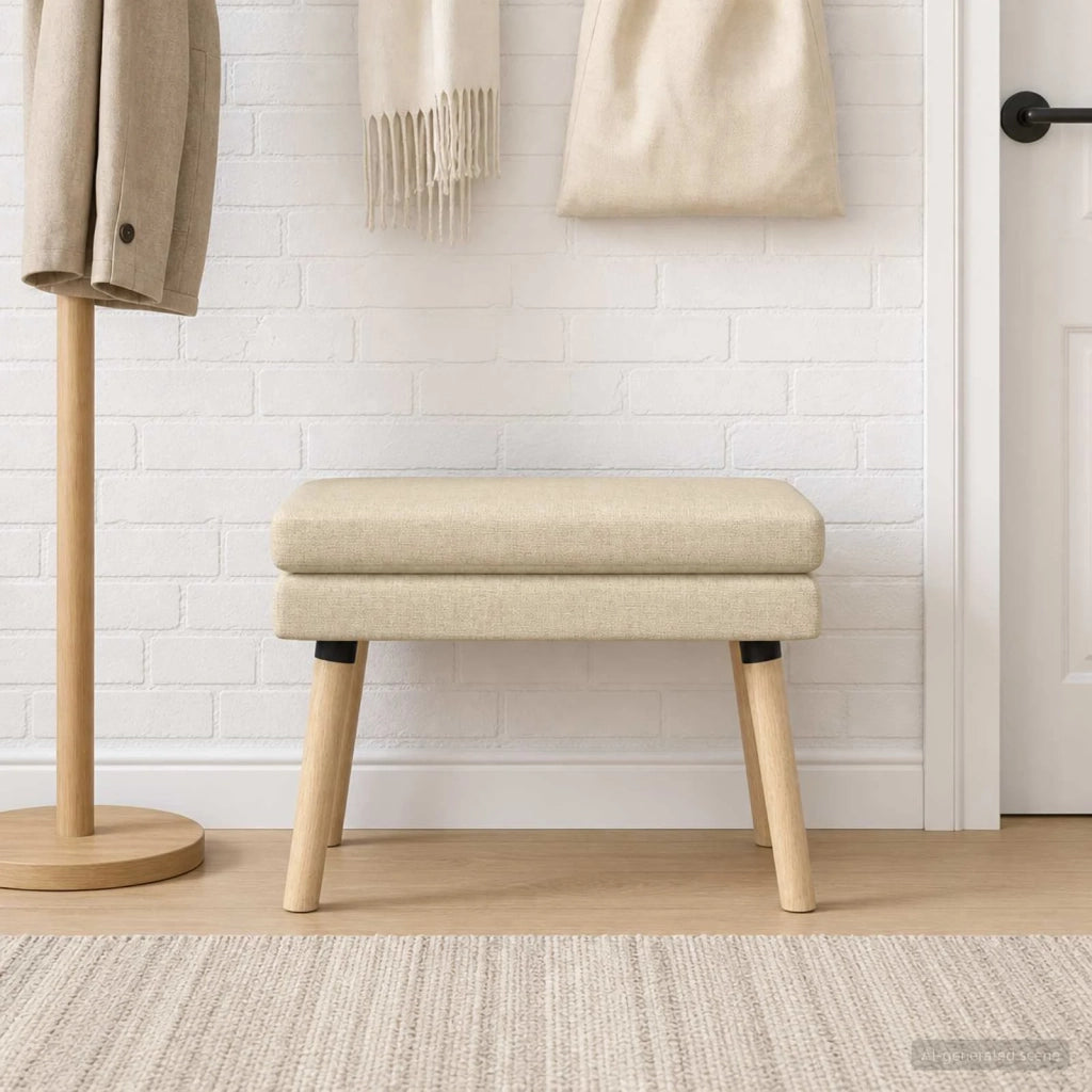 Panchina a doppio strato Crema 60 x 40 x 46 cm Tessuto 42038424