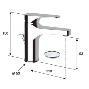 Miscelatore per lavabo con o senza scarico automatico serie class line