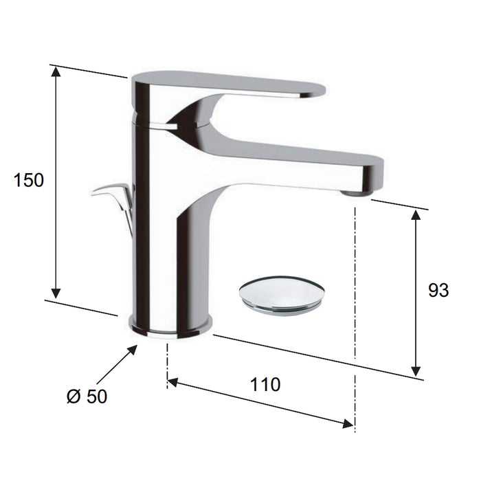Miscelatore per lavabo con o senza scarico automatico serie class line