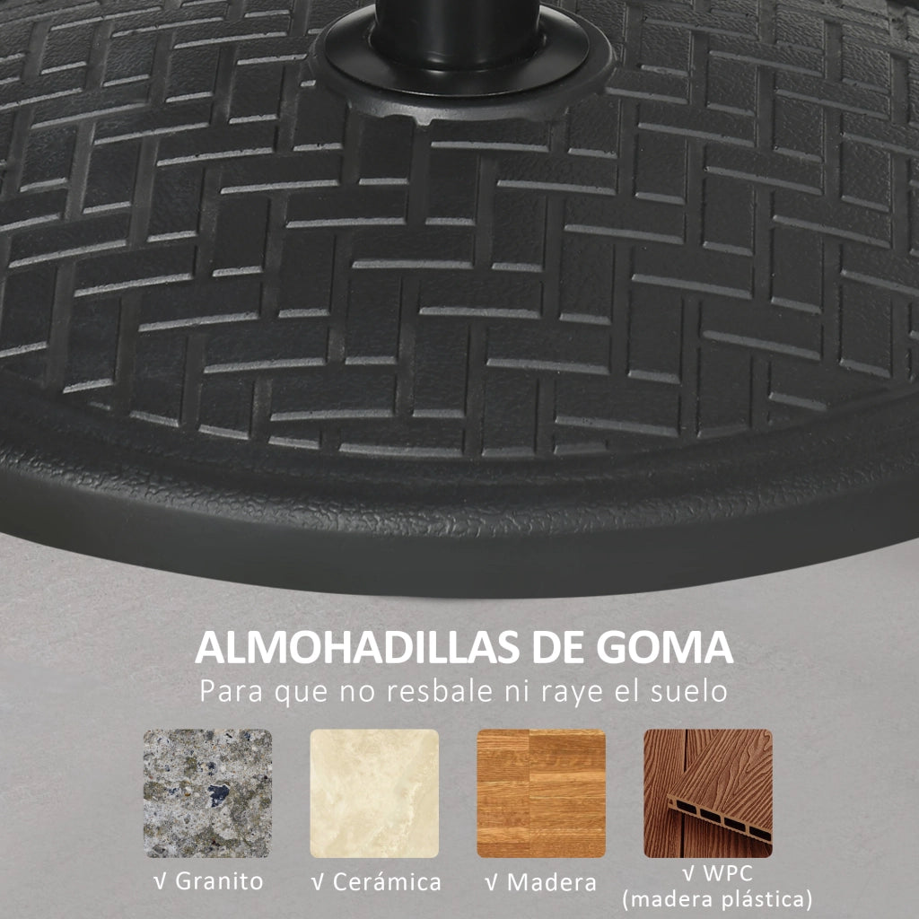 Piede Parasol per Giardino e Terrazza ¨C zephmum ¨C Nero ?46x34 cm per M¨¢stil ?32-38 mm 14 kg