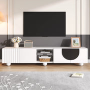 Mobile TV 180x40x41,5 cm bianco MDF con vano aperto e ante push to open