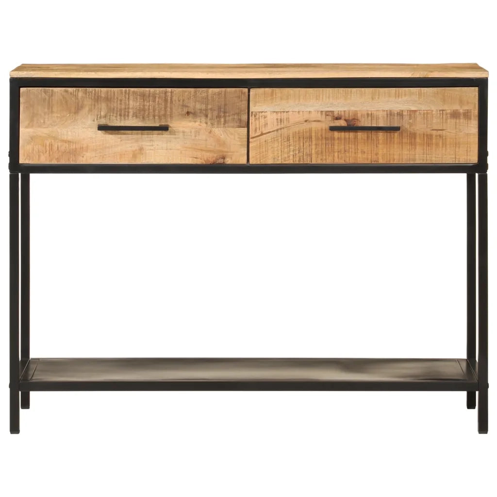 Tavolo Consolle 100x35x76 cm in Legno Massello di Mango e Ferro 358581