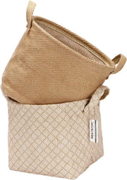 Borse di stoccaggio in Jute e Cotone con Maniglia - Soluzioni di Stoccaggio Decorative per Casa e Bagno