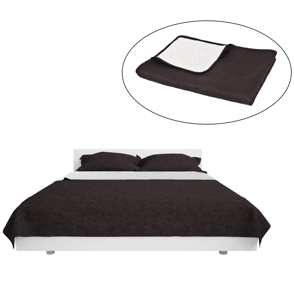 Copriletto Double-Face Trapuntato 230x260 cm Crema e Marrone CFW9670419