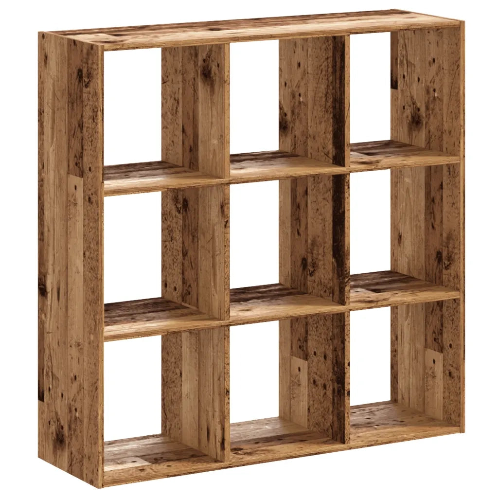 Libreria-Scaffale per Libri-Mobile di Stoccaggio Legno Antico 102x32x102 cm in Legno Multistrato