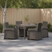 Set da Pranzo per Giardino 5 pz Grigio chiaro e Antracite PP 3430116