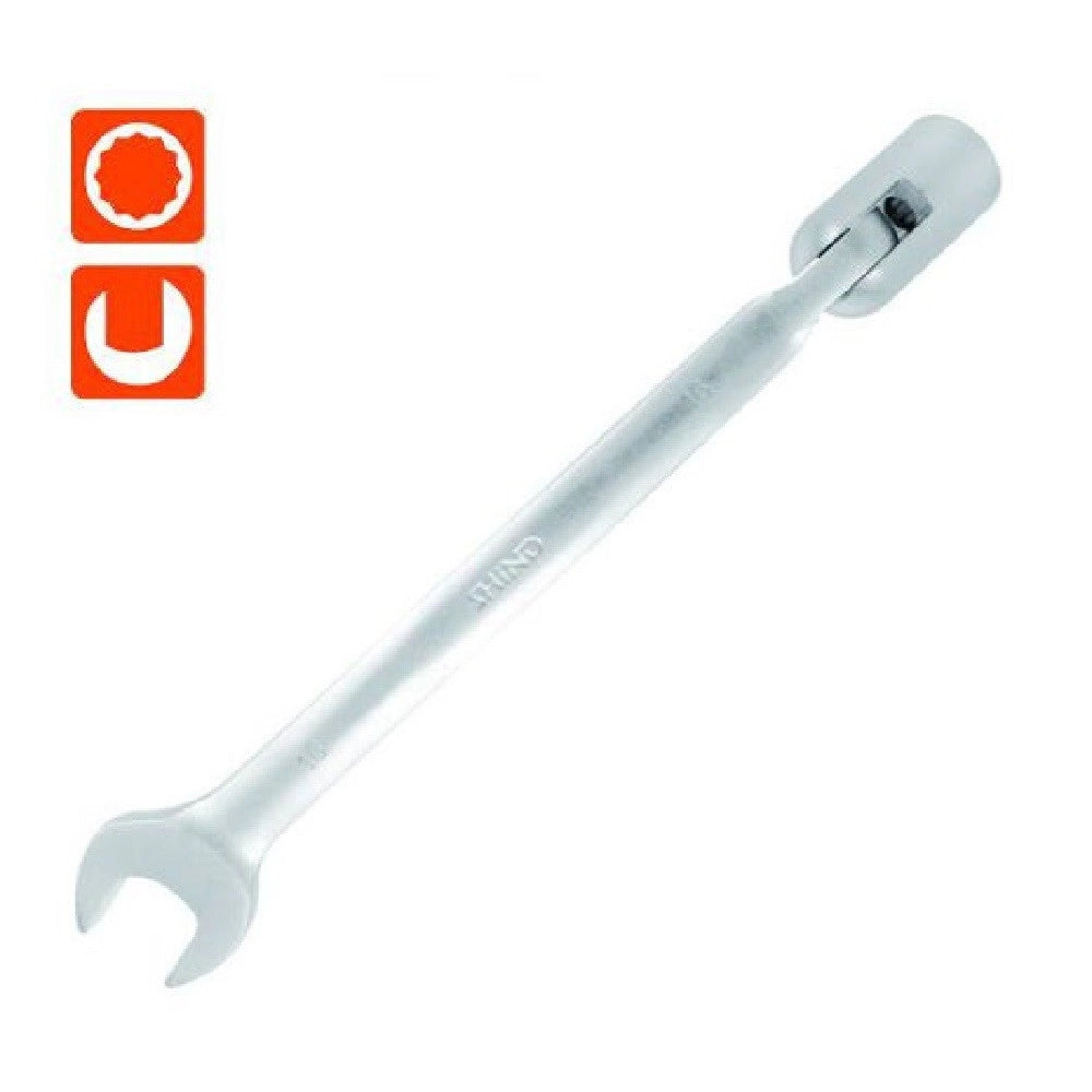 Trade Shop - Chiave Combinata 16mm Fissa E A Bussola Poligonale Con Snodo Cromo Vanadio 97564 -