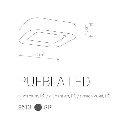 Plafoniera LED esterna Nowodvorski Puebla grafite 20cm 12W
