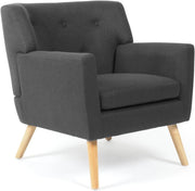 Poltrona scandinava in tessuto grigio antracite LIV