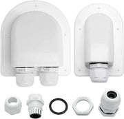 Connessione solare acqua resistente, ingresso cavo solare unico e doppio, gabbia ABS IP68 protettiva contro l'acqua, per pannelli solari di camper, caravan, barche, per cavi 6-12 mm - Set da 2 pezzi