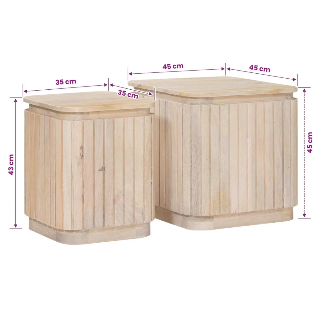 Set di Tavolini Fatti a Mano 2 pcs Bianco 45 x 45 x 45 cm 42020115