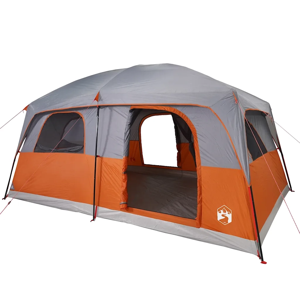 Tenda Familiare Cabina 8 Persone Grigia Arancione Impermeabile 94535