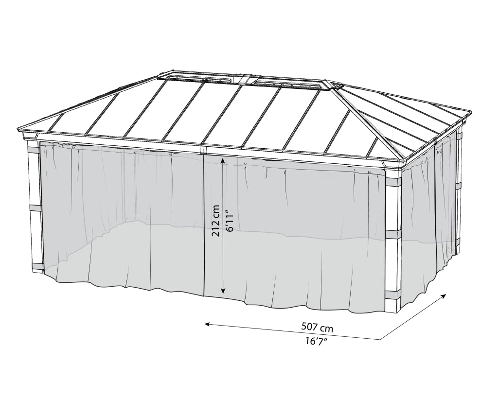 Rete Antizanzarae Per Gazebo Dallas 3.6X6 m