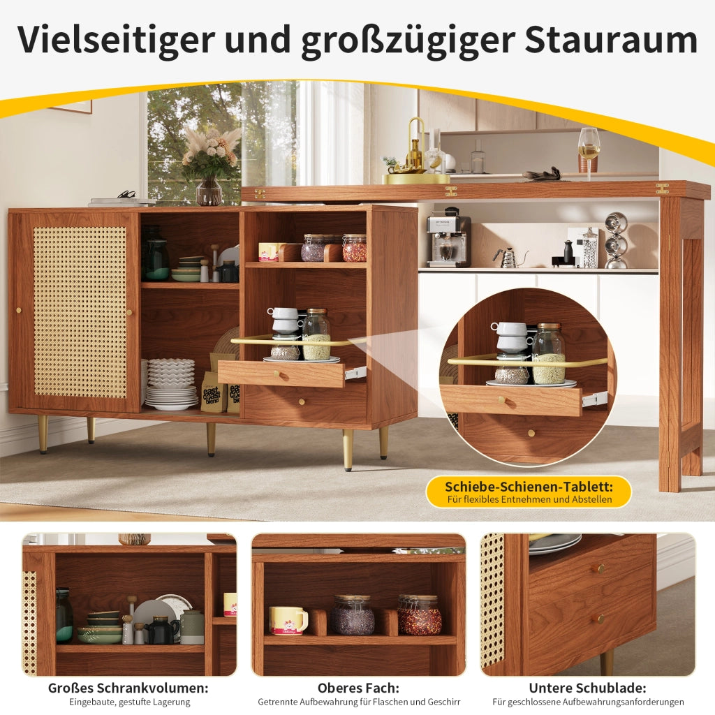 TAVOLO ALTO 107 x 40 x 71,4 cm allungabile e girevole Marrone MDF