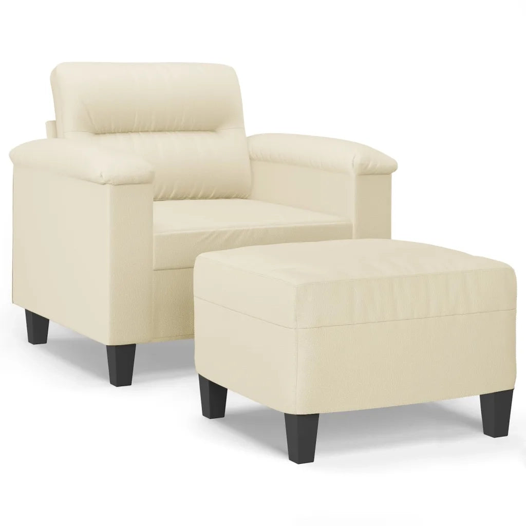 Poltrona con Poggiapiedi Crema 60 cm in Similpellecod mxl 120722
