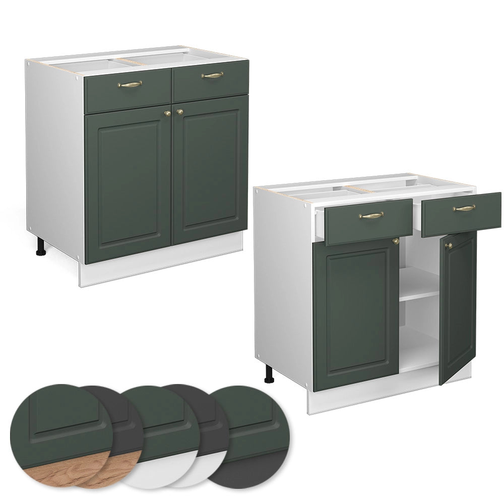 Vicco Mobiletto base per cucina Verde-oro Country House 80 cm senza piano di lavoro