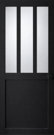 Porta Scorrevole Officina Vetro satinato nero H204 x L73