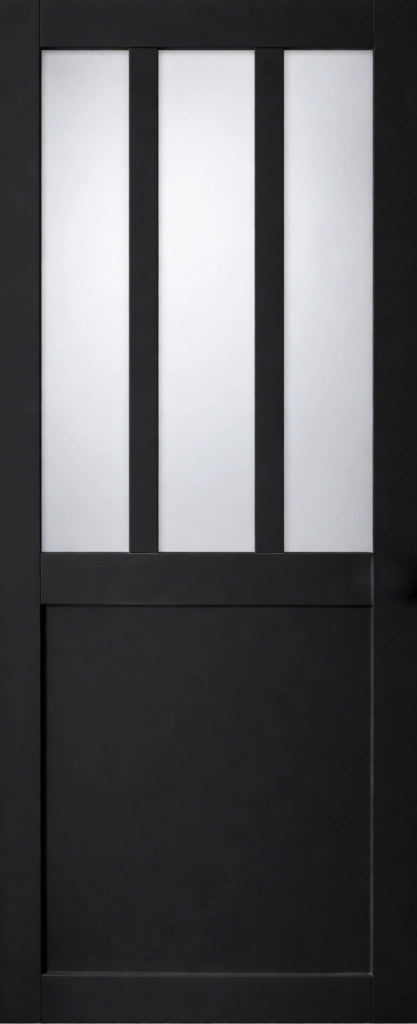 Porta Scorrevole Officina Vetro satinato nero H204 x L73