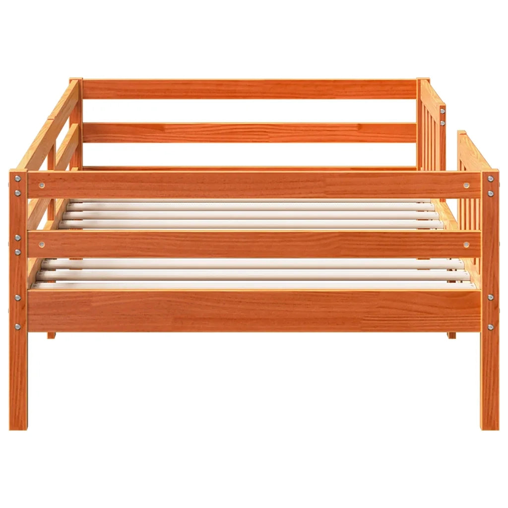 Letto senza Materasso Marrone Cera 100x200 cm in Legno di Pino