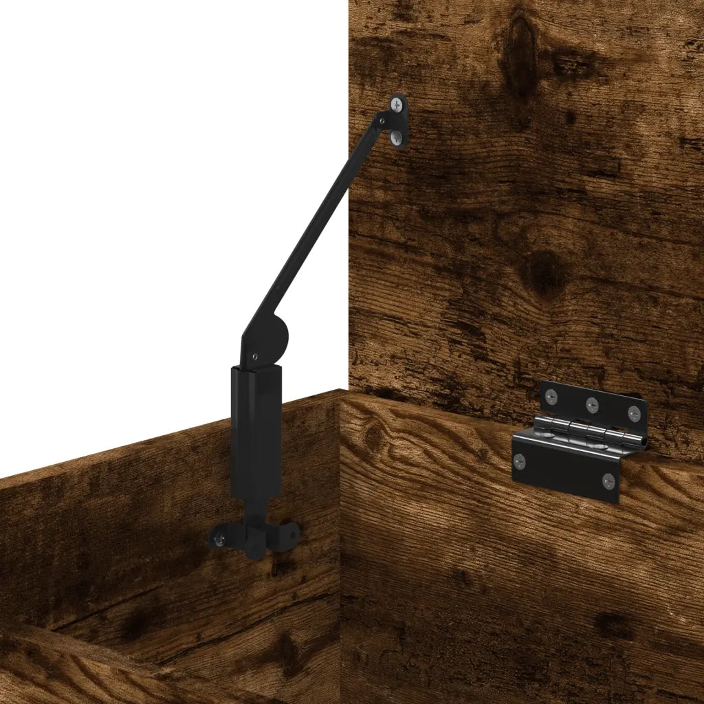 Cassapanca-Baule-Mobile di Stoccaggio Rovere Fumo 84x42x46 cm in Legno Ingegnerizzato