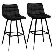 IDMarket - Set di 2 sgabelli da bar MADY in velluto nero