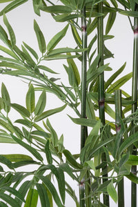 Set 2 Piante Artificiali di Bamboo Ø70x150 cm in Plastica con Vasi Verde