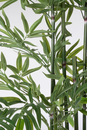 Set 2 Piante Artificiali di Bamboo Ø70x150 cm in Plastica con Vasi Verde