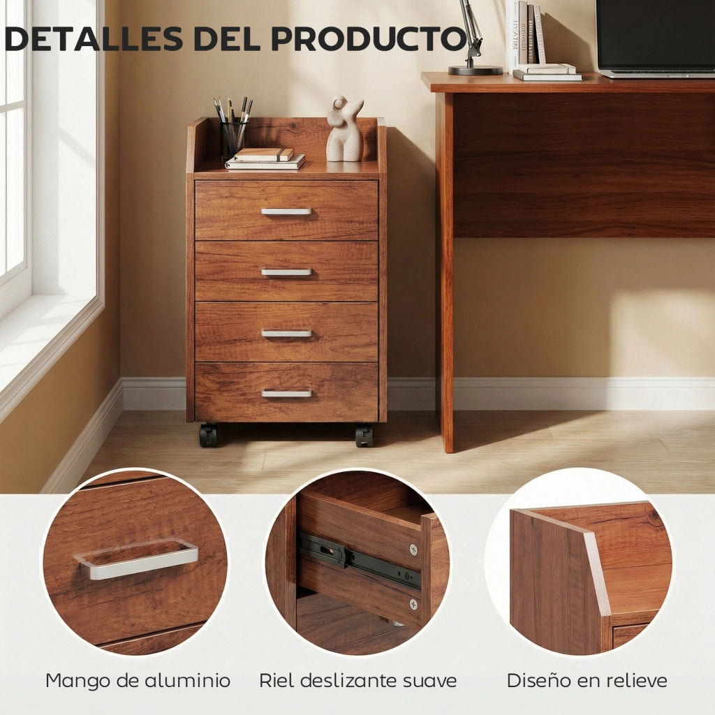 Cassettiera con Ruote ¨C zephmum ¨C Marrone 40x36x65 cm