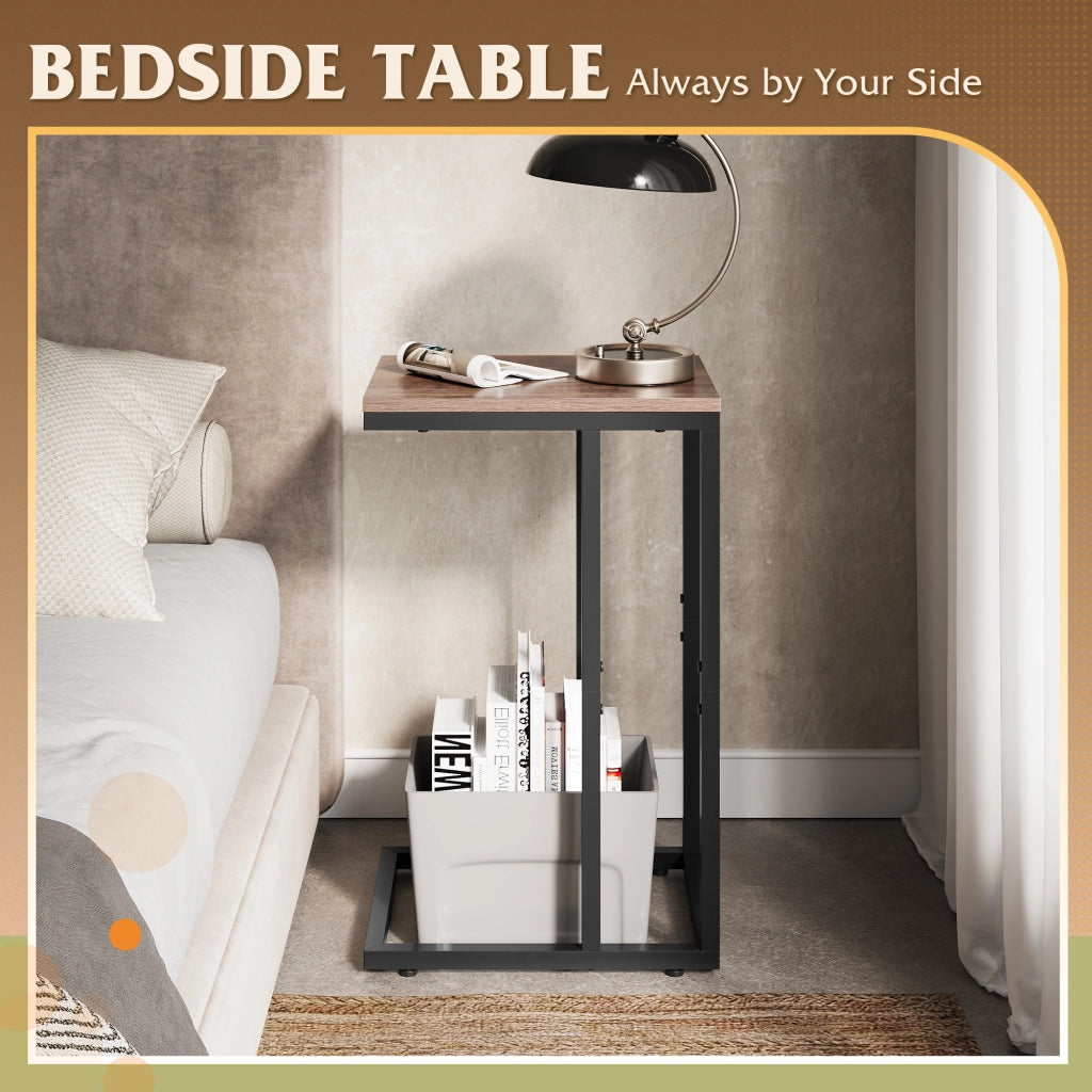 Tavolino da salotto C-Shaped ¨C zephmum ¨C marrone metallo