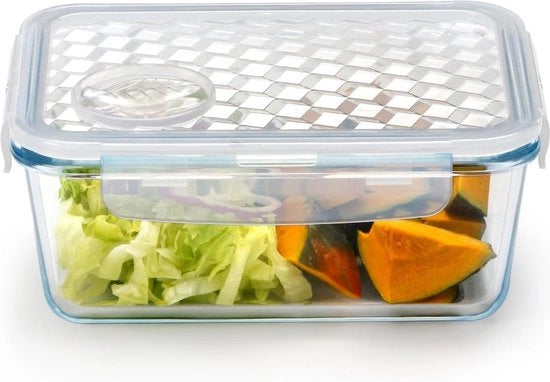 Contenitore di conservazione alimentare in vetro 1L - senza lattosio - ermetico - preparazione pasti - resistente a microonde e forno
