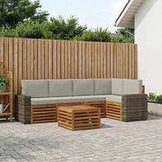 Set di divani da esterno 6 pz Naturale e Grigio Chiaro 3384397