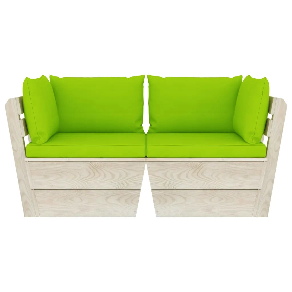 Divano da Giardino a 2 Posti su Pallet con Cuscini Legno Abete cod mxl 43990