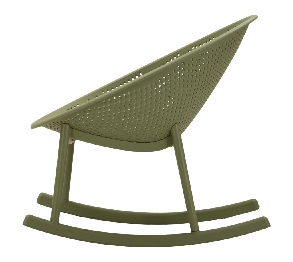 Sedia a Dondolo Ibiza Verde 66x88x80 cm in Polipropilene Verde