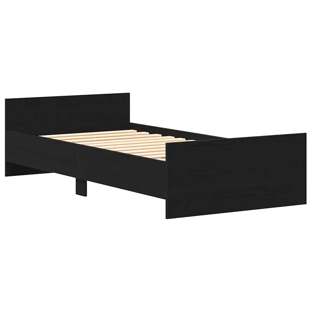 Giroletto senza Materasso Rovere Nero 75x190 cm in Truciolato