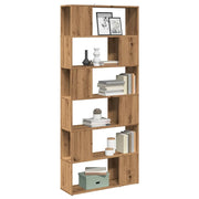 Libreria Divisorio-Scaffale per Libri-Mobile di Stoccaggio Stanza Rovere Artigianale 80x24x186 cm