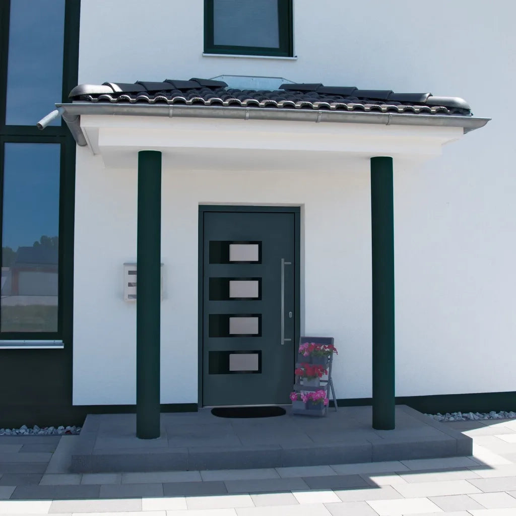 Porta Ingresso Antracite 100x210 cm in Alluminio e PVCcod mxl 94058