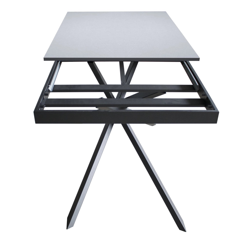 Tavolo Allungabile 160-220x90x74 cm Ganty piano Cemento bordo in tinta