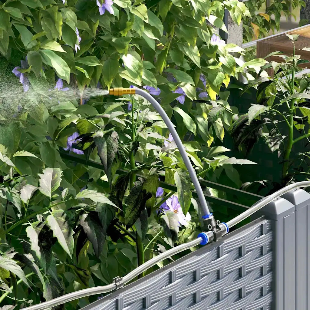 Vaso da giardino 3 pcs Grigio Chiaro Plastica 42002898