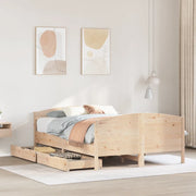 Letto senza Materasso-Struttura Letto 140x190 cm in Legno Massello di Pino 813784