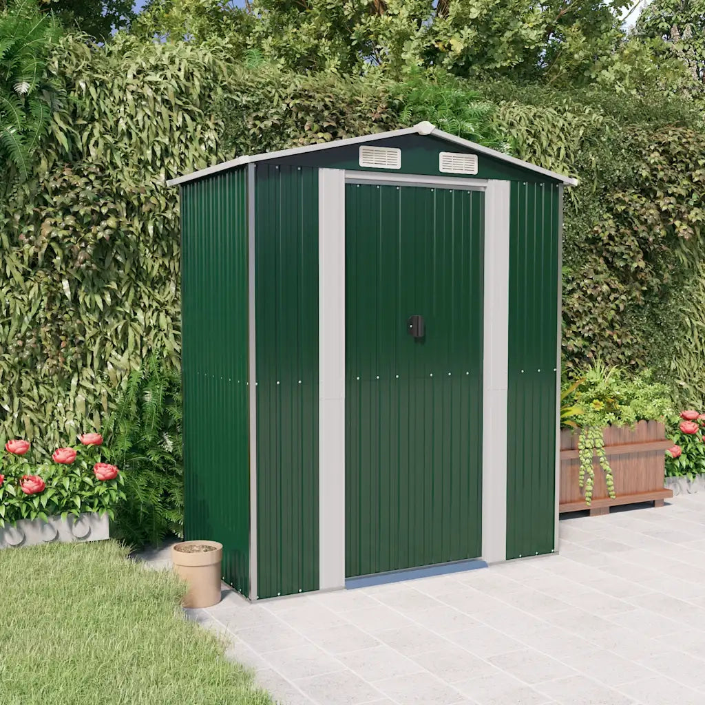 Capanno da Giardino Verde 192x108x223 cm in Acciaio Zincato 319267